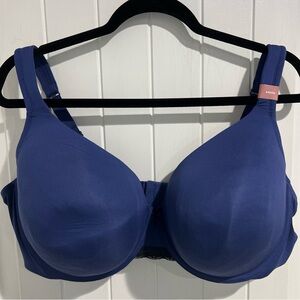 Cacique Bra Full Coverage Lightly Lined Underwire Blue Lane Bryant Plus 44DDD